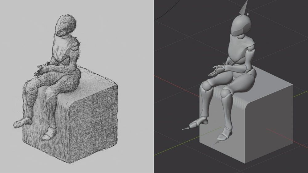 Plugin Blender này biến mô hình 3D thành phác thảo bút chì thủ công
